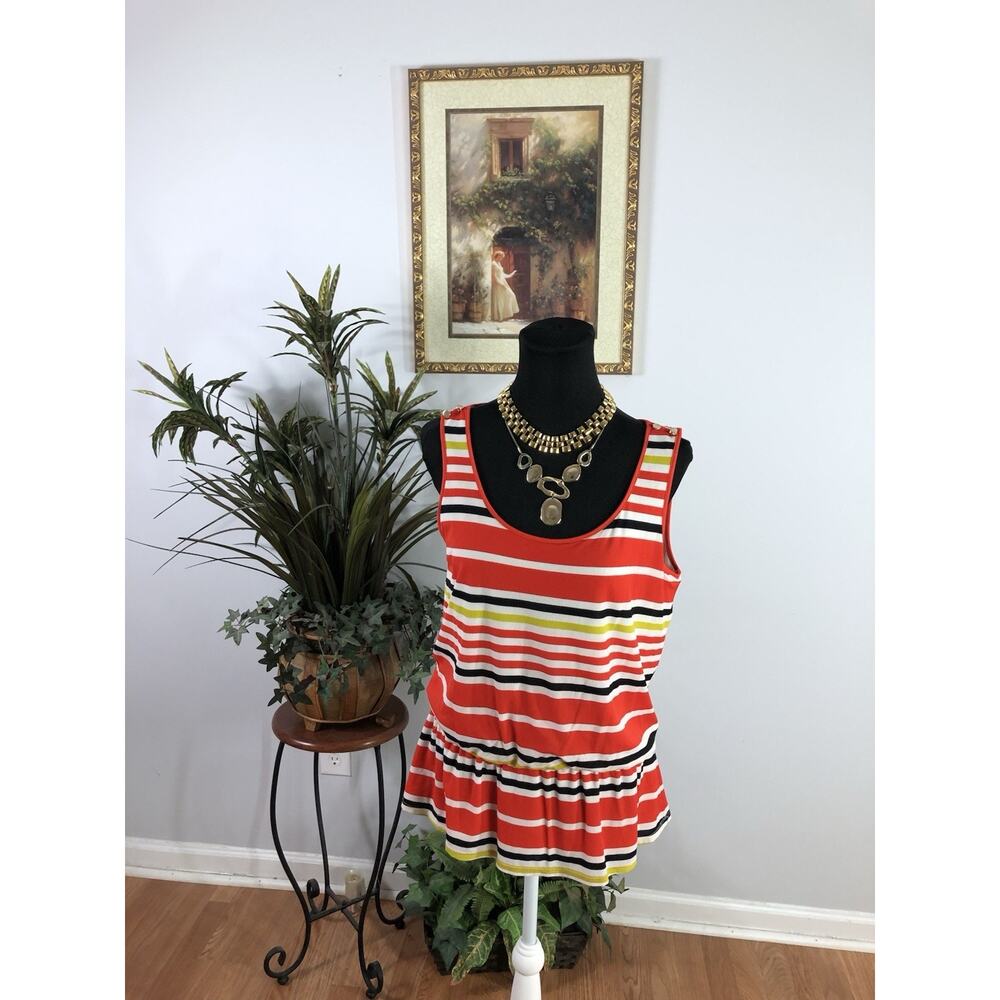 Madison Women Blouse M Scoop Neck Sleeveless Y2K Boho Vacation‎ Resort Pullover